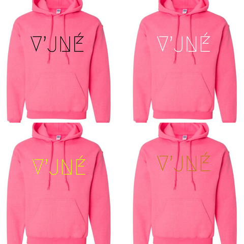 V’JNÉ Custom Hoodie (Dark Pink)