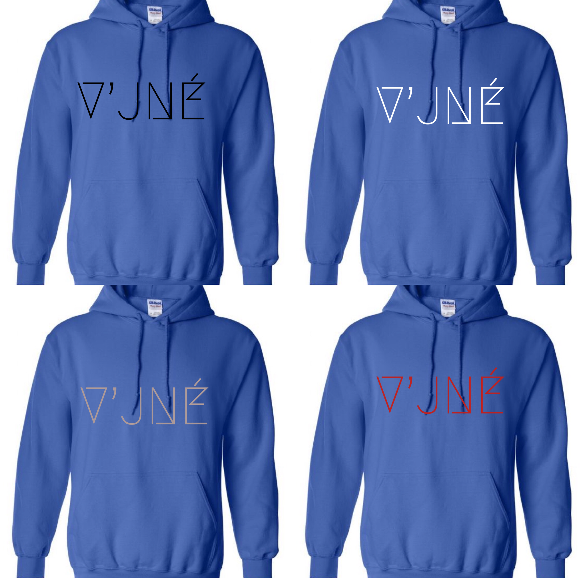 V’JNÉ Custom Hoodie (Royal Blue)