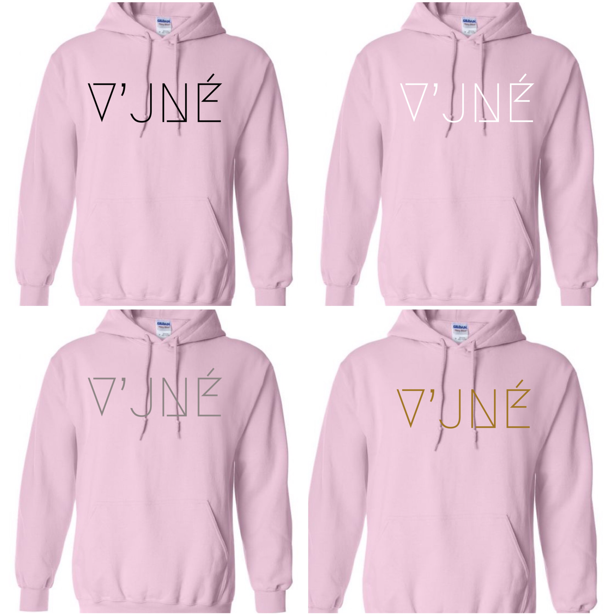 V’JNÉ Custom Hoodie (Light Pink)